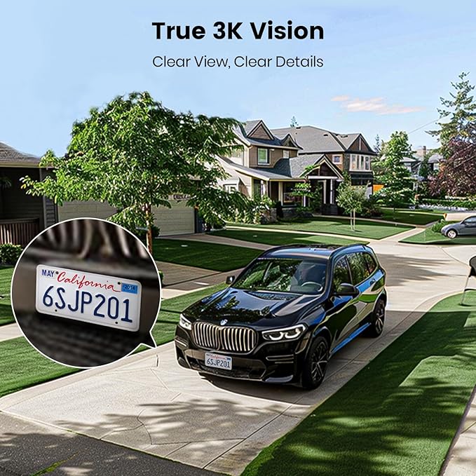 AOSU 2 Pack Wired Security Camera Outdoor - 3K Smart 24/7 Recording WiFi Camera for Home Security w/Sound Light Alerts, 360° View, Auto-Tracking, Camara de Seguridad para Casa (2.4Ghz WiFi Only)