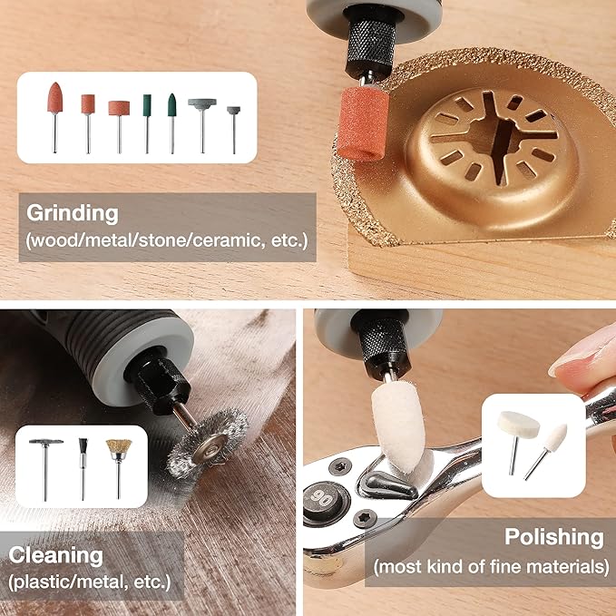 WORKPRO 306PCS Rotary Tool Accessories Kit, Fits Dremel Rotary Tool, 1/8" Shanks DIY Universal Fitment for Easy Cutting, Sanding, Grinding, Carving, Polishing, Drilling and Engraving with Storage Case