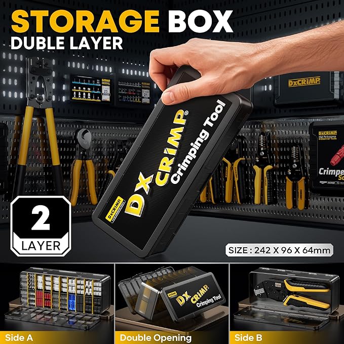 Crimp Tool Connector Kit, with 20 Types JST-SYP + JST-XH + RC Servos Connectors Set, with 32-20 AWG Crimping Tool Compatible JST, SYP, KF2510, AMP, Molex, Futaba, Dupont for Hitec Spektrum RC