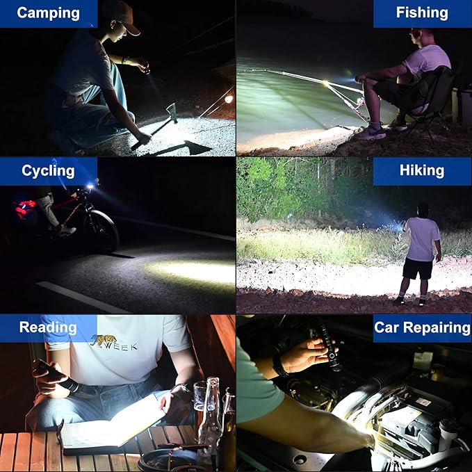 WUBEN C2 Flashlights USB C Rechargeable, 2000 High Lumens Tactical Flashlights with 7 Modes Flash Light, Pocket LED Flashlight with IP68 Waterproof for Emergencies, Outdoor, Camping