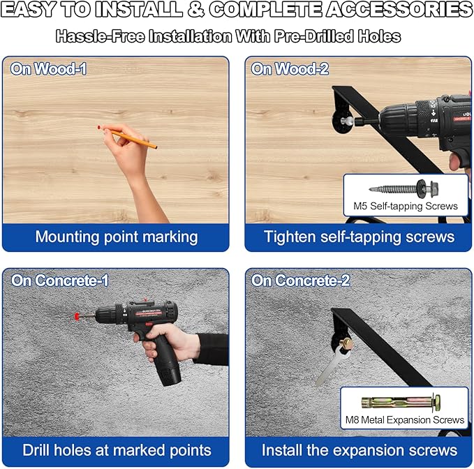 21.7" Outdoor Stair Handrails,1-2 Steps Stairs Rails-Wall Mounted Wrought Iron Hand Railing-Staircase Grab Rail-Heavy Duty Metal Art Handrail for Outdoor Steps-Porch Garage-Anti-Corrosion Carbon Steel