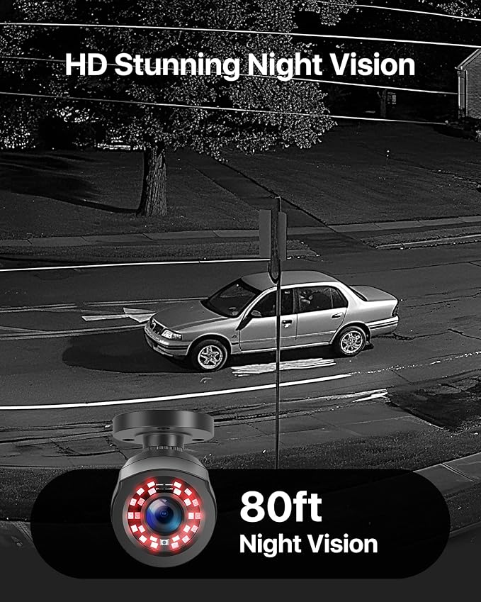 ZOSI 3K Lite 16CH Security Camera System with AI Human Vehicle Detection,Night Vision,8pcs Wired 1080P Outdoor Indoor Weatherproof Cameras,H.265+ 16 Channel CCTV DVR with 2TB HDD for 24/7 Recording