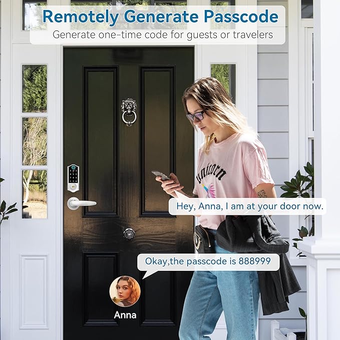 Harfo Smart Fingerprint Door Lock, Keyless Entry Deadbolt, Full App Control Biometric Lock, Electronic Digital Touchscreen Keypad, Auto Lock, Easy Install, Satin Nickel