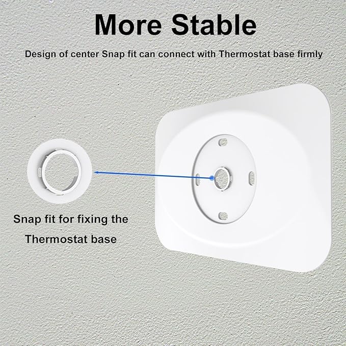 Nest Thermostat Wall Plate Cover Replacement Compatible with Google Nest Learning Thermostat (4th Gen), Practical Nest Learning Thermostat 4 Trim Kit, Snap fit Design (White, 1 Pack)