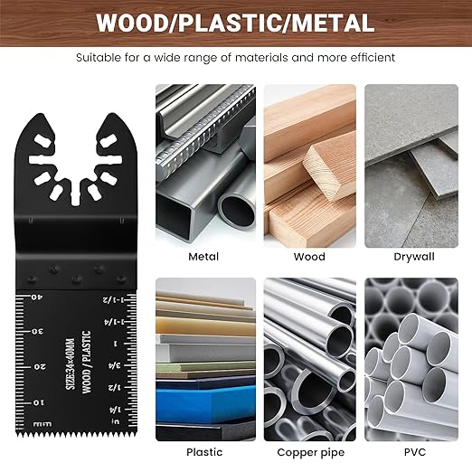 159 PCS Oscillating Saw Blades with Sandpaper, Universal Titanium Multitool Blades for Wood/Plastics/Metal, Quick Release Multi Tool Kits Compatible with Dewalt, Ridgid, Ryobi, Rockwell