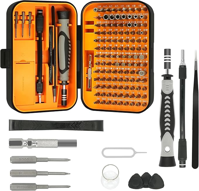 Precision Screwdriver Set, 130 in 1 Electronics Magnetic Screwdriver Set with 120 bits Repair Tool Kit for Computer, PC, Laptop, Phone, Mac, Tablet, Home DIY, Game Consoles, Glasses, Watch