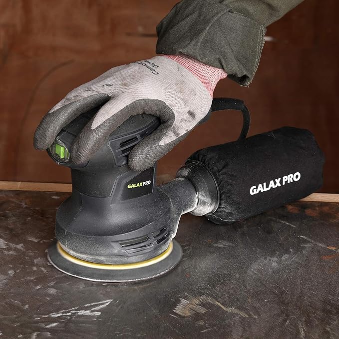 GALAX PRO 280W 13000OPM Max 6 Variable Speeds Orbital Sander with 15Pcs Sanding Discs, 5” electric Sander with Dust Collector for Sanding and Polishing