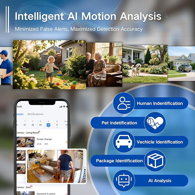 Security Cameras Wireless Outdoor,WIFI Cameras for Home Security with AI Motion Detection Spotlight Siren,Solar Panel Battery Powered Cam,2K Color Night Vision,2-Way Talk,Waterproof,Cloud/SD Storage