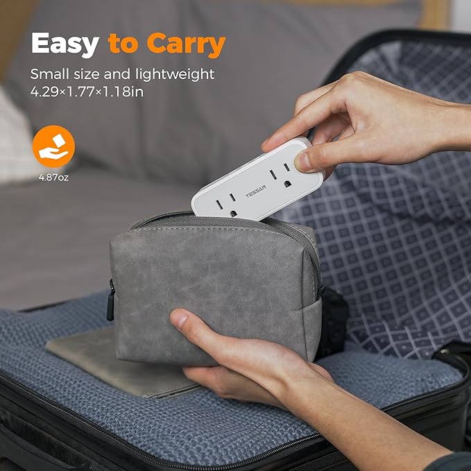 Surge Protector Outlet Extender, TESSAN Multi Plug Splitter with 4 Electrical Outlets 3 USB Ports(1 USB C), Multiple Plug Mini Wall Expander for Home Bathroom Office Dorm Room Essentials