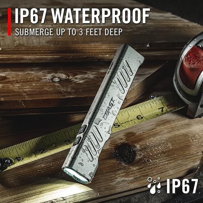 Coast Slayer 1150 Lumen USB-C Rechargeable LED Flashlight with Spot/Flood, Memory Mode and Pocket Clip, Silver