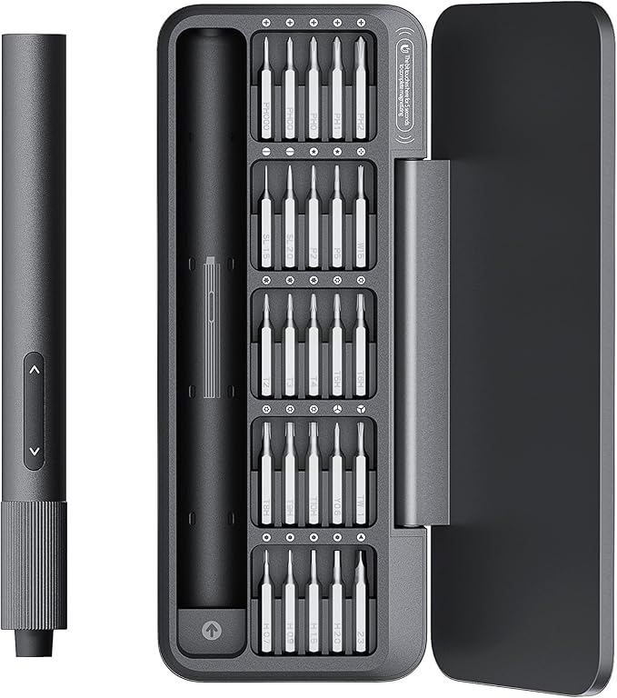 HOTO 25-in-1 Mini Electric Screwdriver, 3.7V Precision Screwdriver Set, USB-C Rechargeable, Compact Magnetic Tool for Phone, Laptop, Camera, DIY Projects, Electronics Repair