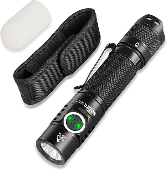Sofirn SC31T Tactical Flashlight with Holster and Diffuser, Super Bright LED Flashlights, 2000 High Lumens, Rechargeable Small Flashlight for Home, Powerful Flashlights for Emergencies Camping Hiking