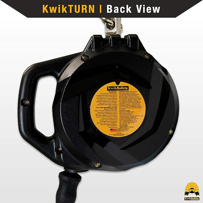 KwikSafety - Charlotte, NC - Mamba 33’ Self Retracting Lifeline [Carbonate + Integrated Handle] Class 1 Cable SRL ANSI OSHA Retractable Fall Arrest Safety Roofing Construction Gear
