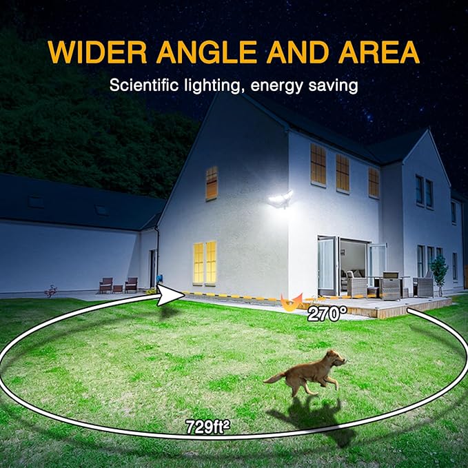 Onforu 5 Heads 55W LED Security Lights Motion Sensor Outdoor, 360° Wide Angle Wide Illumination, 5000LM Flood Light, 6500K, IP65 Waterproof, Hardwired Wall Light for Garage, Yard, Porch, Entryway