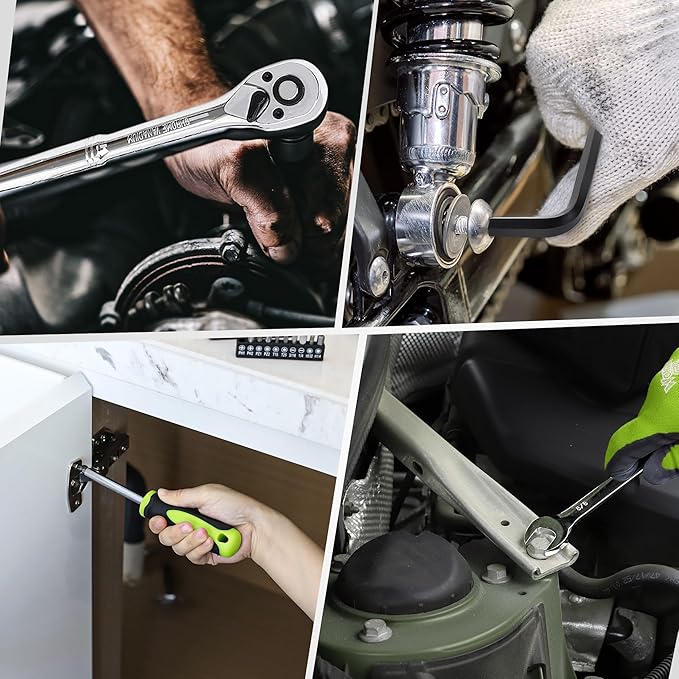 FASTPRO 249-Piece Mechanics Tool Set, SAE & Metric Socket Set, Include 1/2", 3/8" and 1/4" Drive Sizes