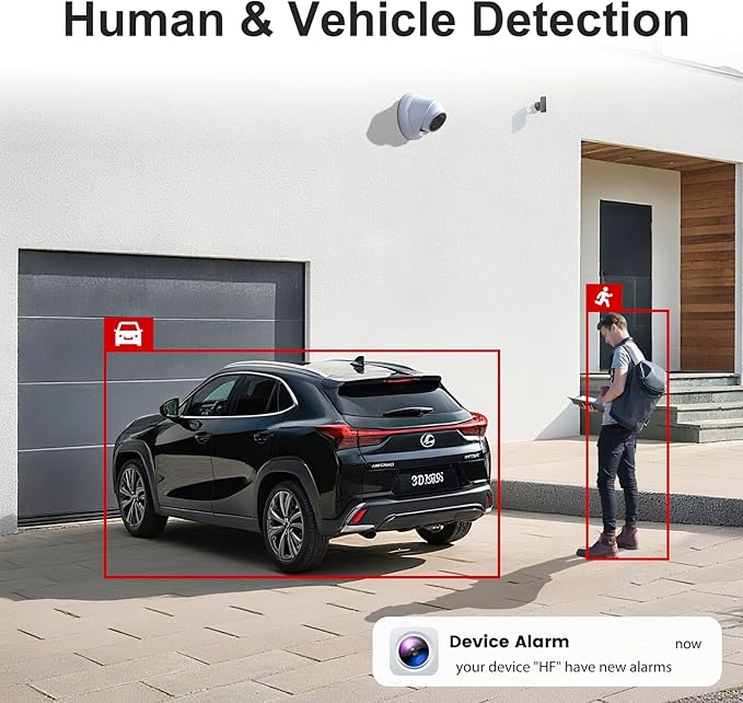 Anpviz 16 Channel NVR PoE Security Camera System with Human Vehicle Detection, 8PCS 6MP Wired IP Turret Cameras Outdoor, Smart Color Night Vision, Built in Mic, 12MP PoE NVR with 4TB HDD, NDAA