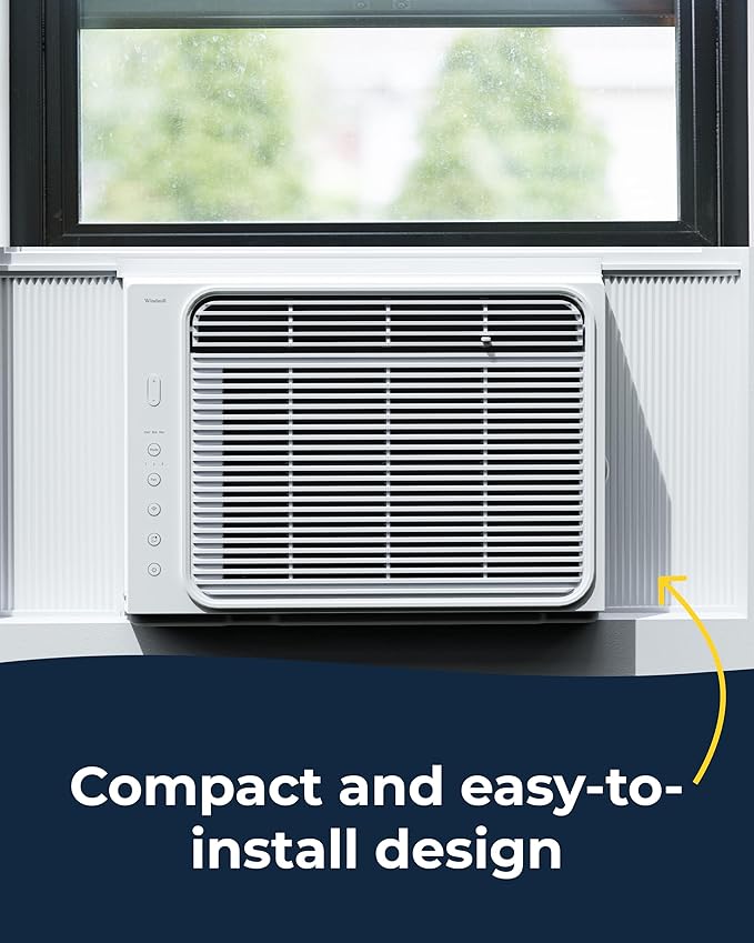 Windmill 5,000 BTU Lite Window Air Conditioner - Cools up to 150 Sq. Ft. - Easy Install, Voice-Enabled, Remote Control & App Control, Energy-Efficient AC Unit for Small Spaces