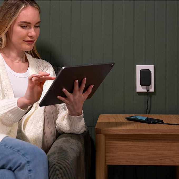 Satechi OntheGo 67W Wall Charger, GaN USB C Travel Charger with 2 USB-C PD Fast Charging Ports, for MacBook Pro/Air, iPad Pro/Air, iPhone 16, Steam Deck, Galaxy, Windows – Black