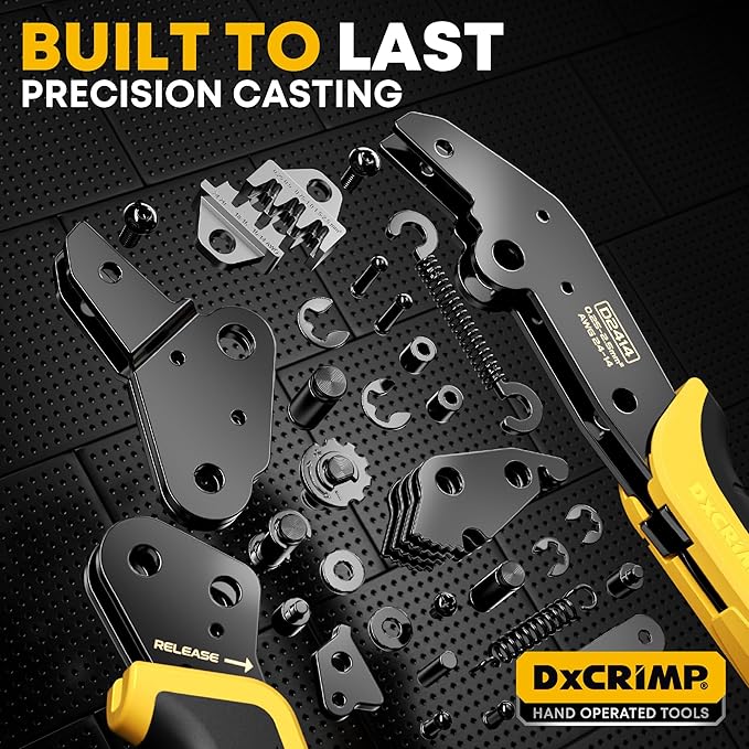 Spade Connector Kit, 21 Types Wire Connectors Kit with Crimping Tool for 24-14 AWG Spade Connector Crimper, Wire Terminal Crimping Tool, Open Terminal Crimping Tool Kit