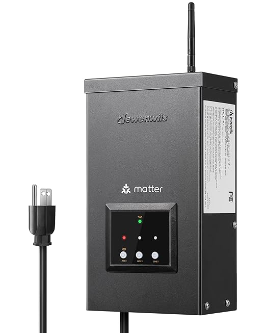 DEWENWILS Matter 300W Smart Landscape Lighting Transformer, 120V AC to 12V/14V AC, WiFi Low Voltage Transformer, Compatible with Alexa, Google Assistant,SmartThings,Hub is Required