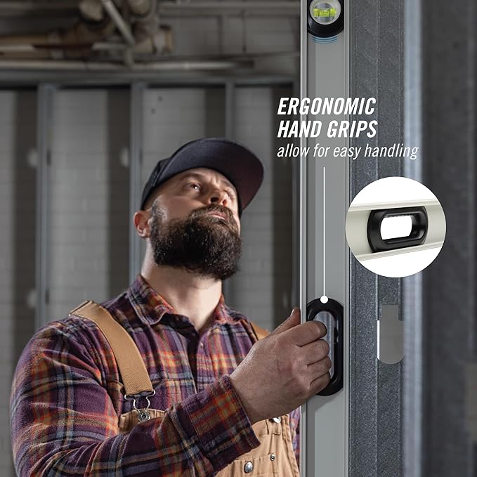 CHANNELLOCK 78-Inch Professional-Grade Magnetic Aluminum I-Beam Level with 3 Vials, 5100-0078M