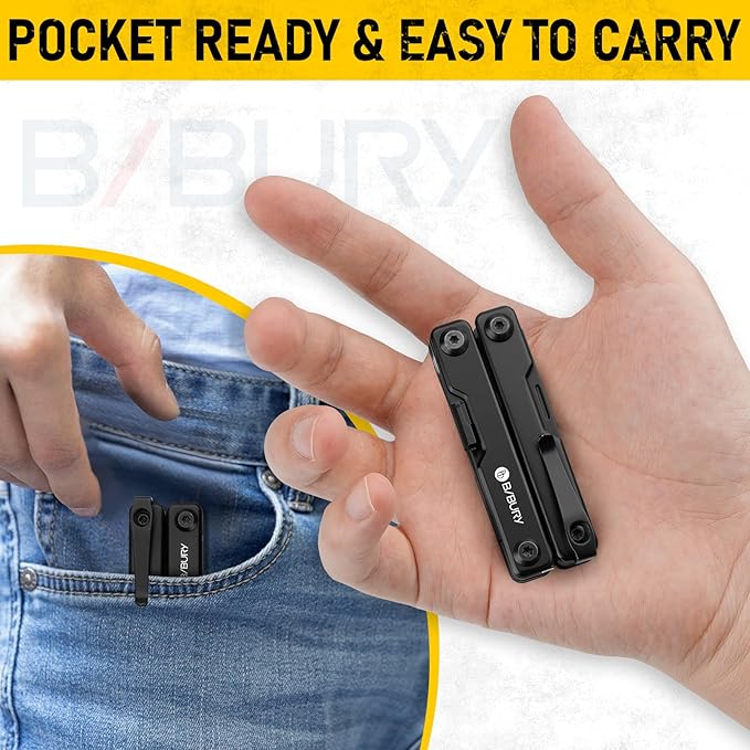 BIBURY Mini Multitool Pliers BI2051AB, Mini EDC Multi Tool with Pocket Clip for Outdoor Survival, Anniversary Birthday Gifts for Men and Women, Gifts for Dad Husband Boyfriend, Essential EDC Gear Tool