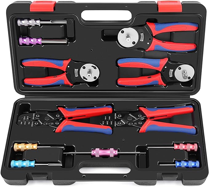 Knoweasy Deutsch Crimper Kits for Deutsch DT Connectors: Close Barrel and Open Barrel Crimper, Deutsch Removal Extraction Tool, Weather Pack Terminals - Includes 12PCS
