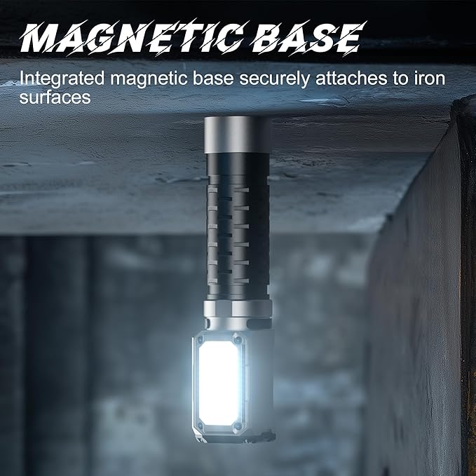 Anhay Flashlight Rechargeable 2000LM EDC Flashlight with Red Green Light 5 Modes Bright LED Flashlight Powerful Magnetic Flashlight & Mini Flash Light for Camping, Home, Hiking