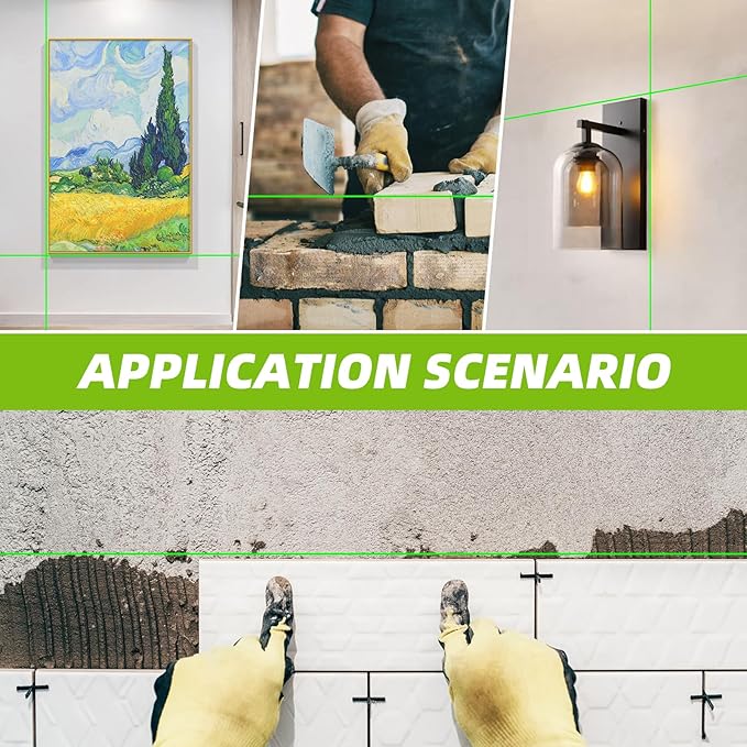 Laser Level with 50Inch Tripod - 98Ft Self Leveling Cross Line Leveler Tool for Picture Hanging,Construction and Renovation - Magnetic Base,Carrying Bag Included