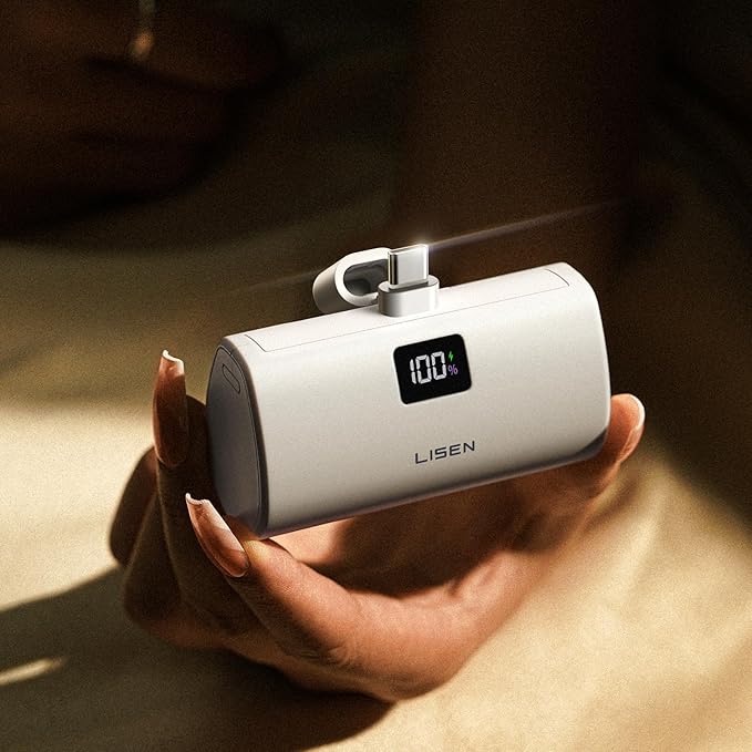 LISEN Mini Portable Charger 7000mAh Power Bank for iPhone 17 Pro Max Air 16 15, 22.5W PD Fast Charging Power Bank, Small Portable Charger USB C Samsung Google Pixel 9 iPad Pro/Air AirPods, Ivory White