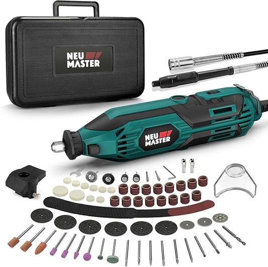 NEU MASTER 180W Rotary Tool Kit, Corded Power Rotary Tools with 160 Accessories and 6 Variable Speed, 10000-35000RPM Electric Drill Set for Handmade Crafting Projects and DIY Creations