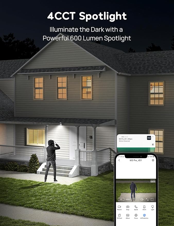 winees Security Cameras Outdoor, Wired 2K Wi-Fi Cameras for Home Security, 2.4G Indoor Camera, Human/Pet AI Detection, Color Night Vision, 2-Way Audio, Support Cloud/128G SD Card Storage