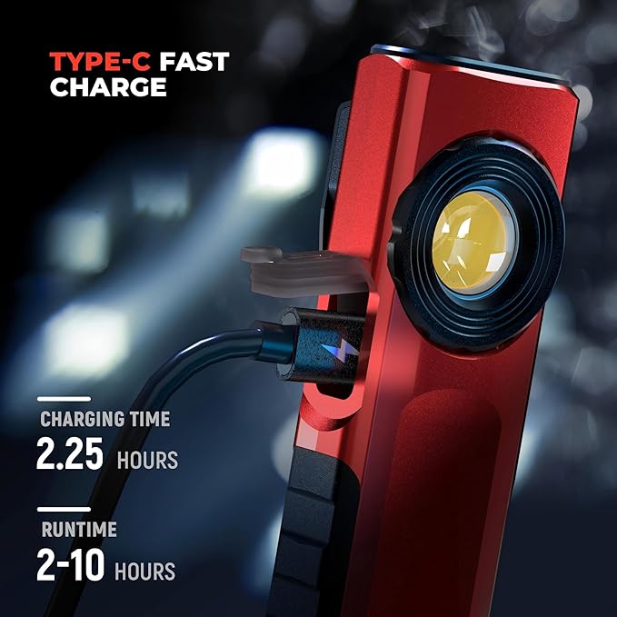 Anhay Rechargeable Flashlights 1500 Lumens EDC Flat Flashlight with 8 Modes, Pocket Flashights Waterproof, Magnetic Small Flashlights Powerful for Checking, Working, Camping, USB-C Charging