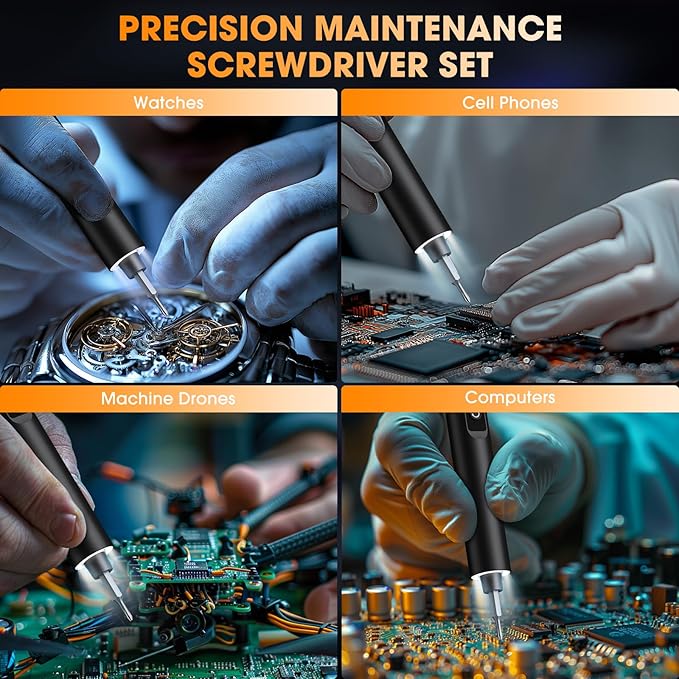 TanSon Mini Electric Screwdriver Set,3.7V Precision Screwdriver Set 50 in 1 Magnetic Drill,OLED Display,5 Torque Settings,4 LED Lights, Portable Repair Tool Kit for Computer,Phone, Watch,Camer,Glasses