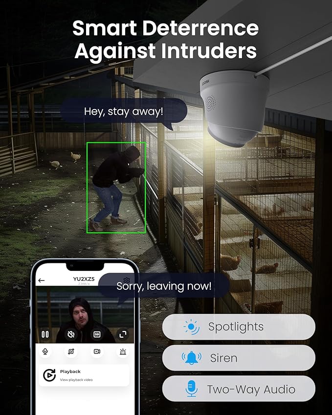 ZOSI 32 Channel 4K PoE Security Camera System, Face Person Vehicle Detection, 2 Way Audio, 16 x 8MP Spotlight Outdoor Indoor IP Cameras, 32CH 4K NVR with 4TB HDD for 24/7 Recording
