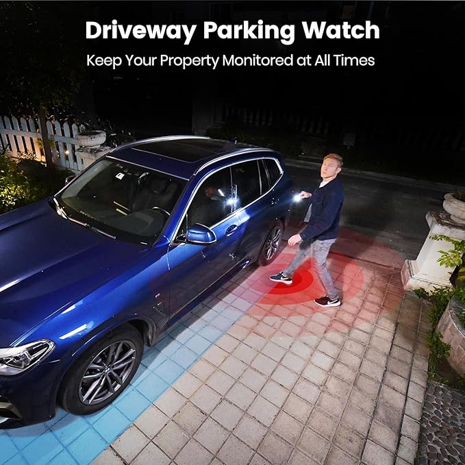 AOSU 2 Pack Wired Security Camera Outdoor - 3K Smart 24/7 Recording WiFi Camera for Home Security w/Sound Light Alerts, 360° View, Auto-Tracking, Camara de Seguridad para Casa (2.4Ghz WiFi Only)