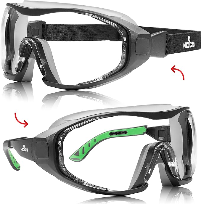 NoCry Anti Fog Safety Goggles for Men with Premium Anti Scratch Coating - Perfect Work Goggles with Adjustable Headband; ANSI Z87.1 Safety Goggles; Science Goggles or Chemistry Safety Glasses