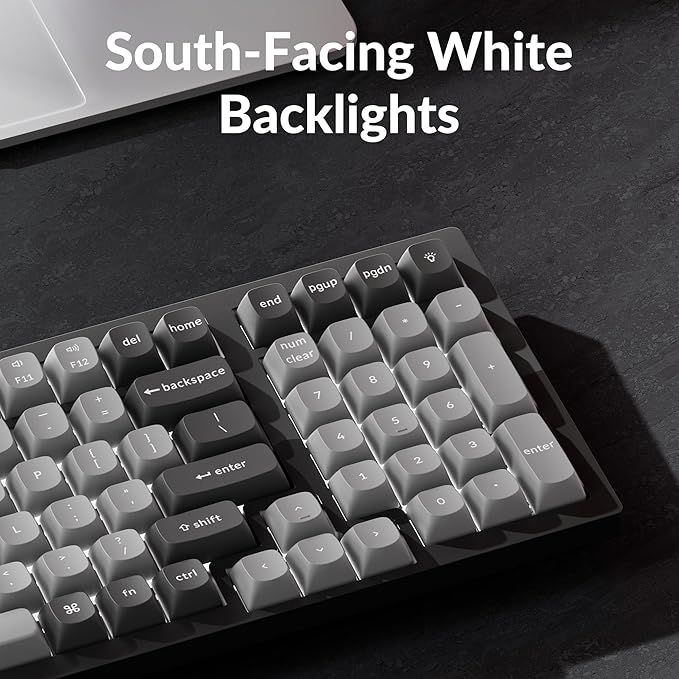 Keychron K4 Max Wireless/Wired Mechanical Keyboard, 96% Layout QMK 2.4 GHz Bluetooth Connection, Non-Shine Through PBT Keycaps White Backlit Compatible with Mac Windows Linux