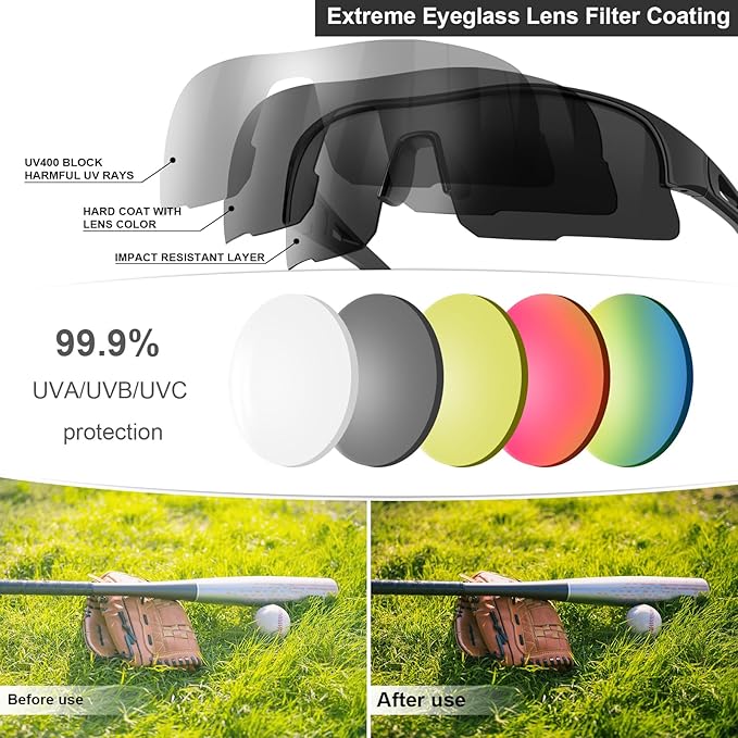 6 Pack Safety Glasses, ANSI Z87.1 Safety Glasses with UV Protection, Impact Resistant Tinted Safety Goggles