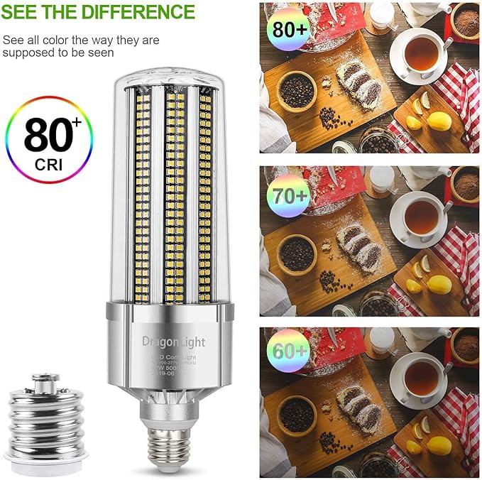 DragonLight 120W Commercial Grade Corn LED Light Bulb(400 Watt Metal Halide/HID/HPS Replacement) E26/E39 Large Mogul Base LED Lamp 3000K Warm White 14,400 LM for High Bay Area Lighting