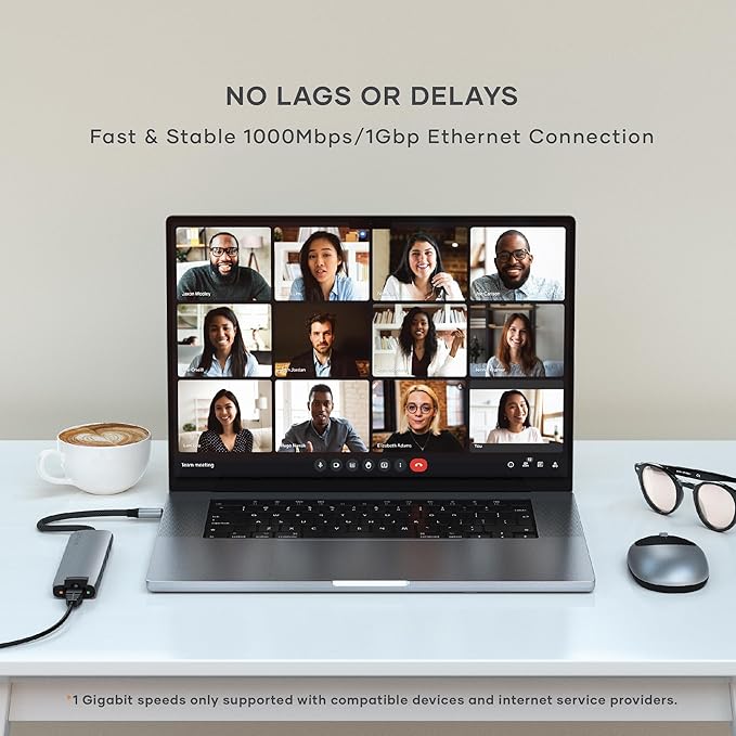 Satechi 7 in 1 USB C Hub Multiport Adapter with Ethernet, HDMI 4K@60Hz, 100W PD Charging, 2X USB-A Data Ports, Micro/SD Card Readers for MacBook Pro/Air M4–M1, iPad, iPhone, Windows - Space Gray