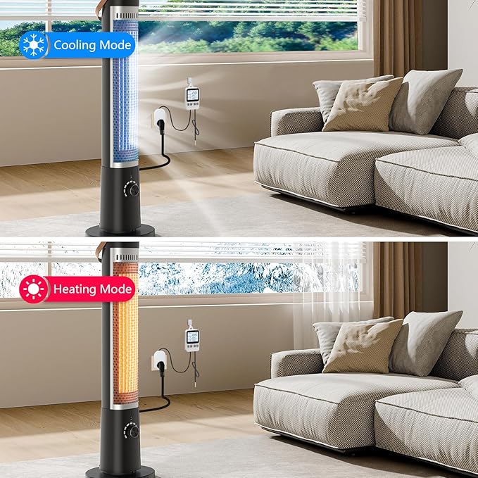 Digital Plug in Thermostat Outlet Socket, Heating Cooling Electric Temperature Controller, Heater Cooler Switch with Sensor, for Incubation Heat Mat Reptile Greenhouses Terrarium, 120V 15A