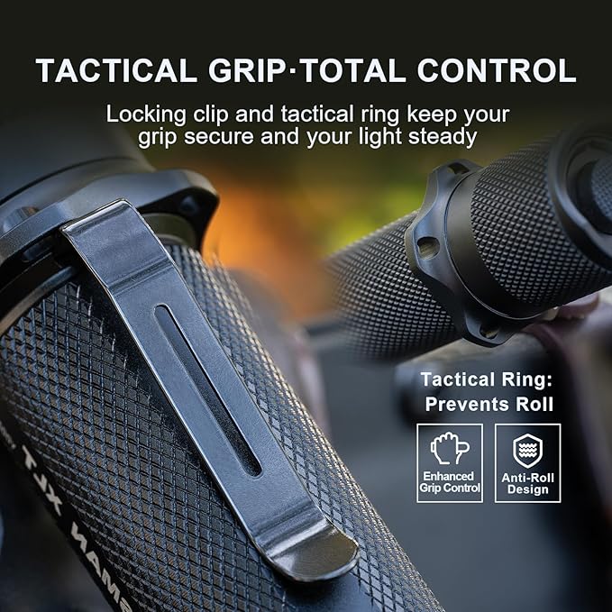 POWERTAC Huntsman-XLT LED Light - Rechargeable LED Flashlight Long Throw Spotlight Tactical Flashlights Super Bright Flashlight Flash Light EDC Gear Flashlights High Lumens Camping Supplies 1200 Lumen