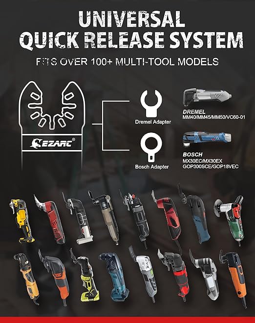 EZARC Titanium Oscillating Saw Blades, Extra-Long Oscillating Multitool Blades for Metal, Wood Nails, Screws Cutting, Plastic, 10 Pack