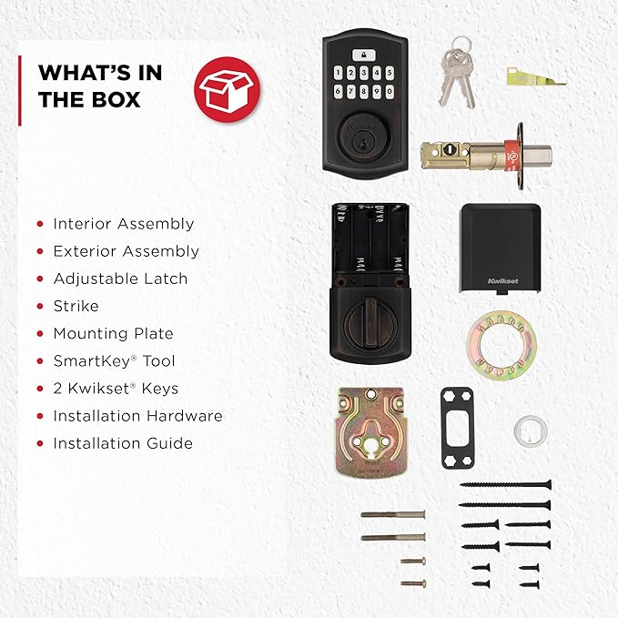 Kwikset SmartCode 270 Keyless Entry Electronic Touchpad Deadbolt Door Lock with Auto-Lock, Custom User Codes, Advanced Security in Venetian Bronze Traditional