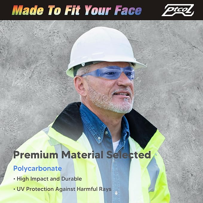 28 Pack Safety Glasses BLUE Tinted (Bulk Pack of 24+4) Unisex Anti-Scratch Protective Goggles Impact Resistant Lens Eyewear with ANSI Z87.1 Certified for Construction, Shooting and Laboratory