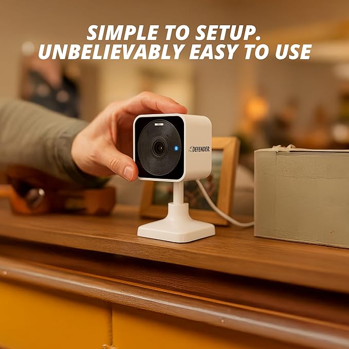 Defender GO 2K AI Powered Plug-in Indoor/Outdoor Home, Business, Pet, Baby Camera, AI Detection, Gigaxtreme Next-Gen Dual Band Connection, Spotlight/Siren, Color Night Vision, 2-Way Talk, ClearVu App