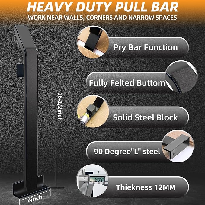 Laminate/Vinyl Flooring Tools, NAACOO Heavy Tapping Block, Heavy Pull Bar, Knee Pads, 10” Contour Gauge, 20pc Upgrade Flooring Spacers, Rubber Mallet/Pro-6 in 1 Floor Installation Kit