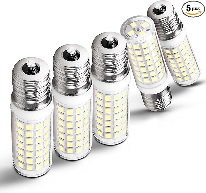 E17 LED Light Bulb 6W(60W Halogen Equivalent) 6000K Daylight White 700lm 120V E17 LED Intermediate Base Bulb for Chandelier,Appliance,Desk Lamp,Cabinet,Closet,Ceiling Fan,Non-dimmable,5pack