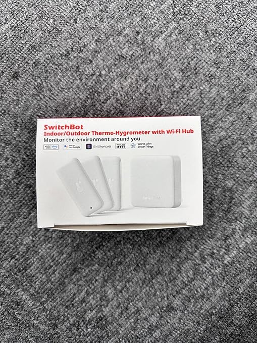 SwitchBot WiFi Thermometer Hygrometer 3 Pack with Hub Mini, IP65 Indoor Outdoor Thermometer Wireless, Humidity/Temperature/Dewpoint/VPD/Absolute Humidity Sensor with Smart Alerts, Works with Alexa